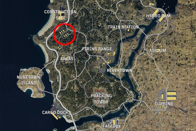 Das beste Landeplatz in Blackout befindet sich im Norden der Karte, südlich der Baustelle.