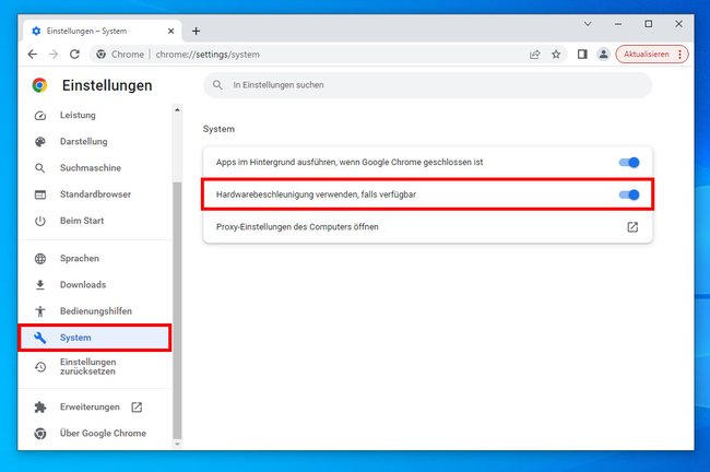 Hier aktiviert ihr die Hardware-Beschleunigung in Chrome. (Bildquelle: GIGA)