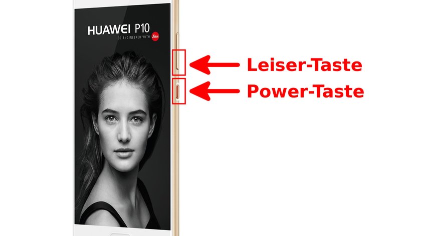 Drückt die Leiser- und Power-Taste, um einen Screenshot zu erstellen. Bild: Huawei / Editiert: GIGA