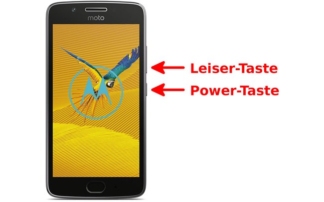 Moto G5: Drückt die Leiser- und Power-Taste für einen Screenshot. Bildquelle: Motorola/Lenovo