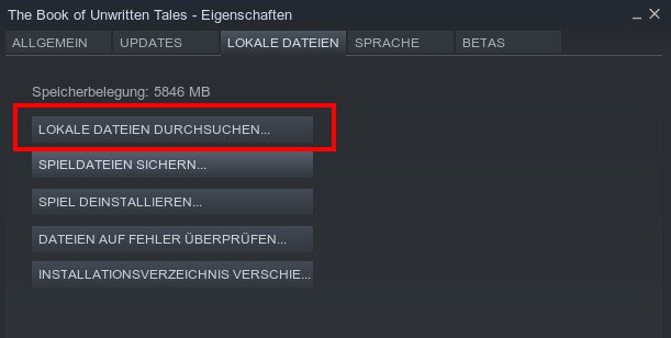 Klickt hier, um das Installationsverzeichnis des Steam-Spiels zu öffnen.