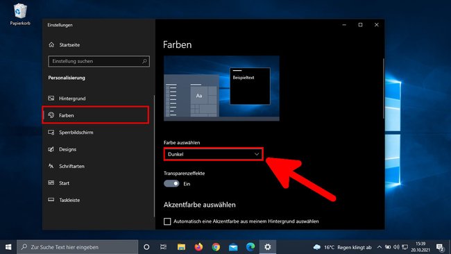 Windows 10: Hier aktiviert ihr das dunkle Design (Dark Theme).