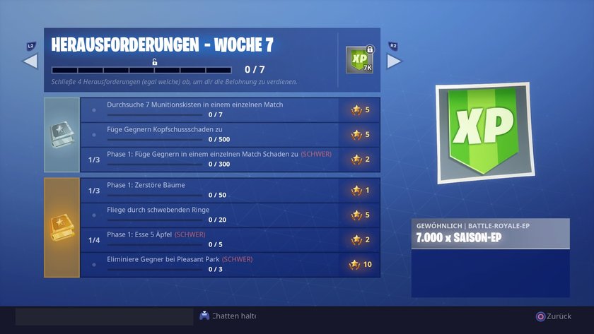 Fortnite Herausforderungen für die Woche 7 aus Season 6.