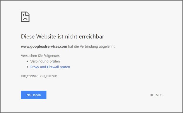 Lösung: ERR_CONNECTION_REFUSED in Chrome