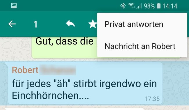 whatsapp-gruppe-privat-antworten