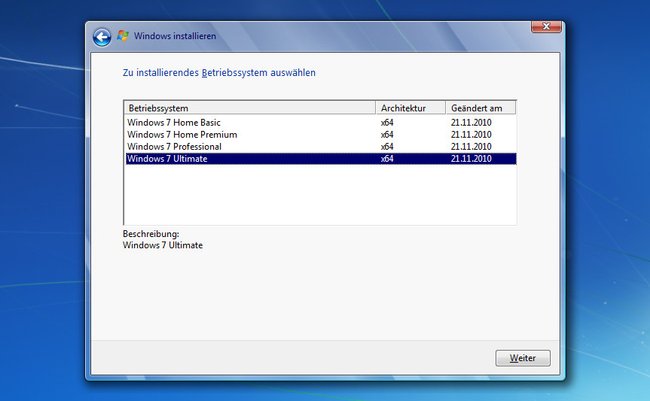 Hier haben wir aus einer Windows-7-Professional-ISO eine universelle Installations-DVD gemacht, um Windows 7 Ultimate in 64-Bit zu installieren.