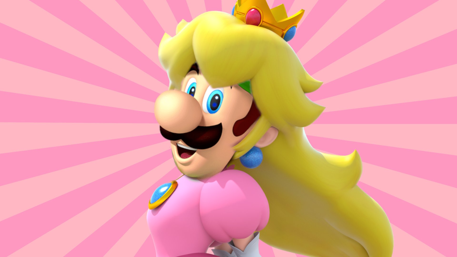 Bowsette Mario Bros Princess Peach Laughing
