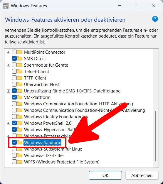 Hier aktiviert ihr die Windows-Sandbox. (Bildquelle: GIGA)