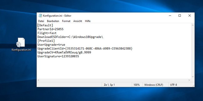 Dies ist ein Beispiel einer INI-Datei des Betriebssystems Windows. Bild: GIGA