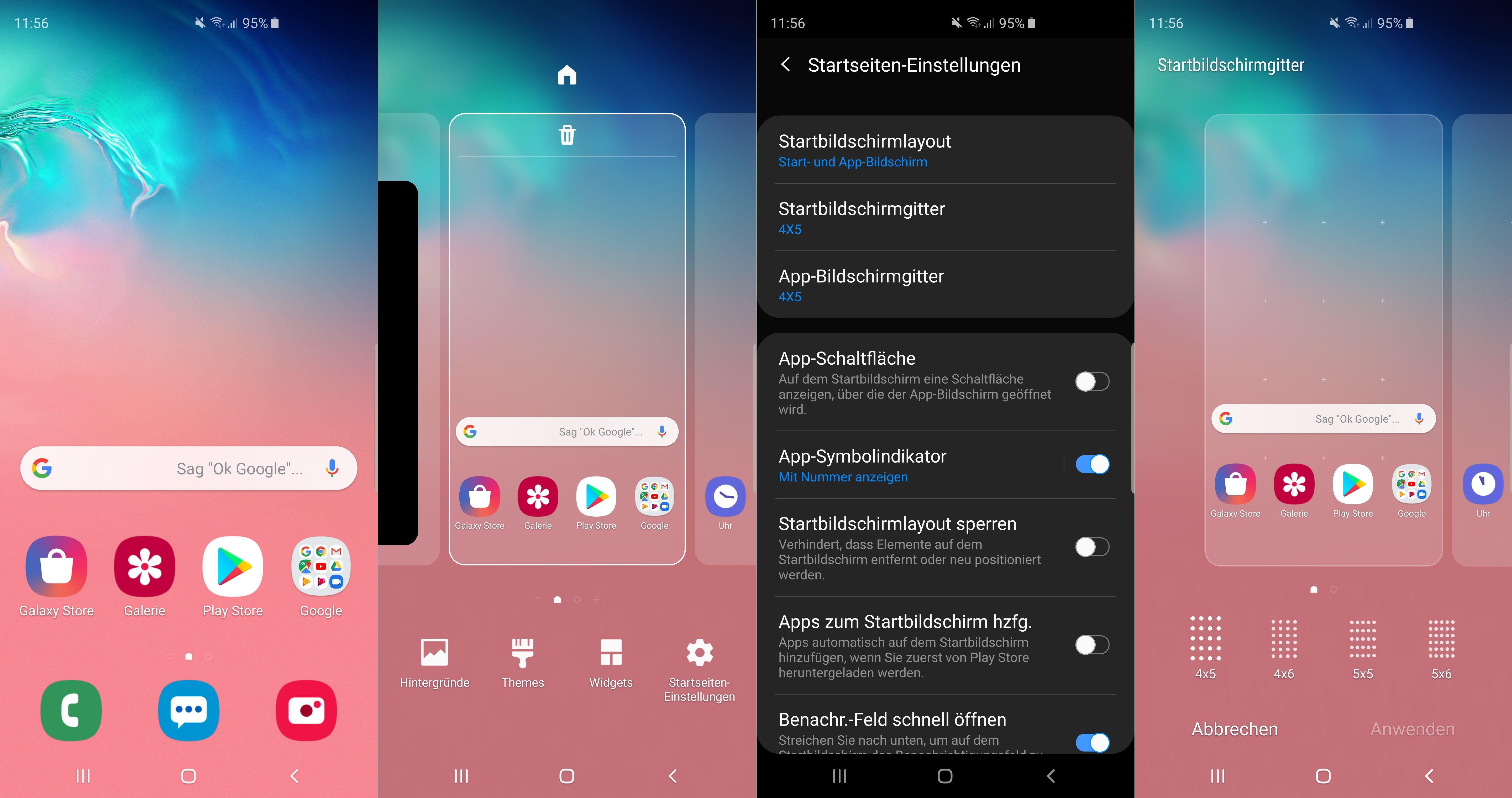 Samsung Galaxy S10 App Symbole Verkleinern