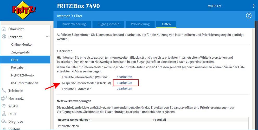 Blacklist Fritzbox Blacklist Fritzbox