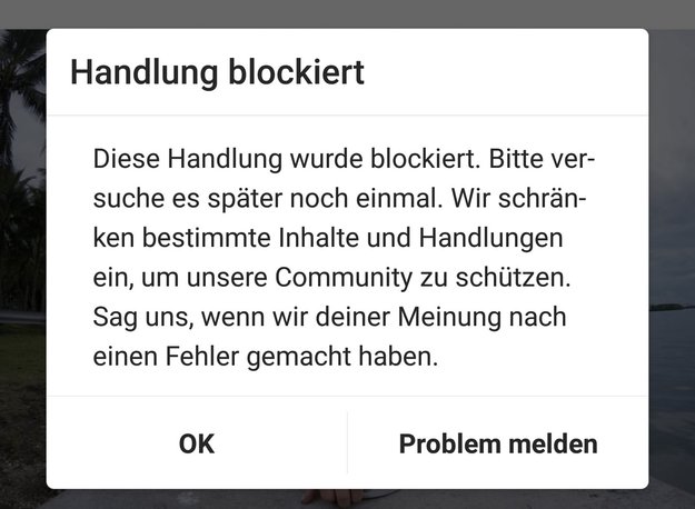 Instagram: Handlung blockiert – was tun?