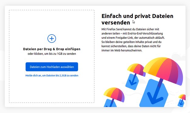 Firefox Send: Dateien bis 2,5 GB verschlüsselt verschicken – so geht's