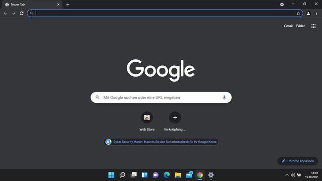 So sieht Chrome aus, wenn man in Windows den Dark-Mode aktiviert. Bild: GIGA
