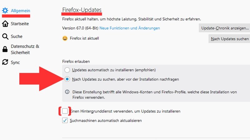rok verbinding verbroken zuur Firefox: Automatische Updates deaktivieren