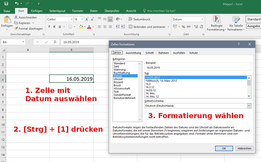 Excel Datum Formatieren So Geht S