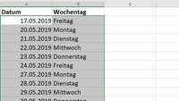 Excel: Fortlaufende Datumsangaben ohne Wochenende erstellen – so geht's