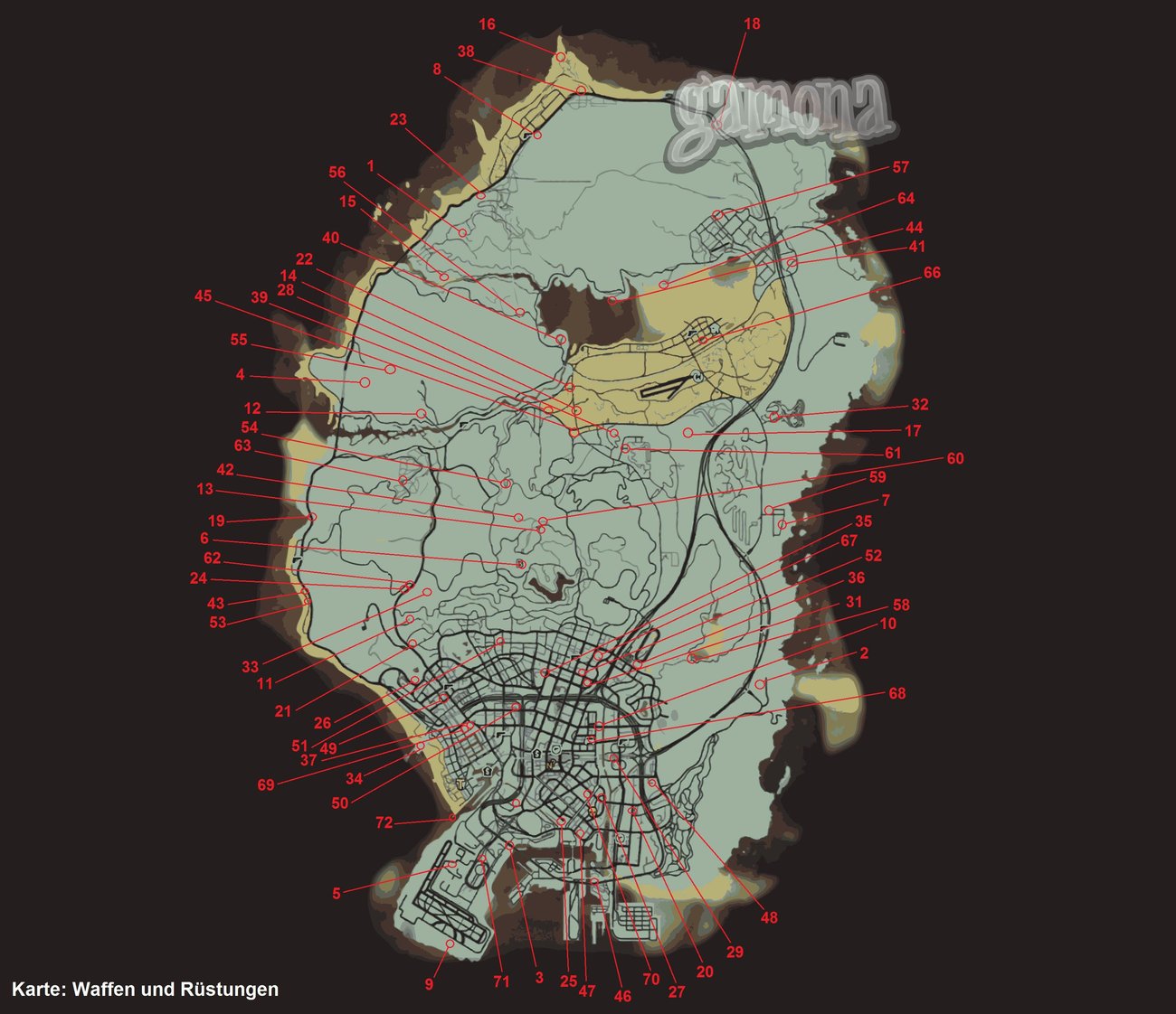 Karte Fundorte Aller Waffen Und R stungen GTA 5 Komplettl sung karte-fundorte-aller-waffen-und-r-stungen-gta-5-komplettl-sung