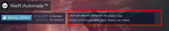 Steam zeigt an, welche Spiele mit Proton laufen. Bild: GIGA