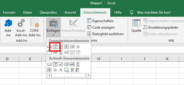 Das Kombinationsfeld als Formularsteuerelement genügt in der Regel. Bild: GIGA