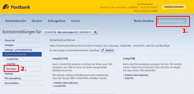 Bild: Postbank / Ergänzungen: GIGA