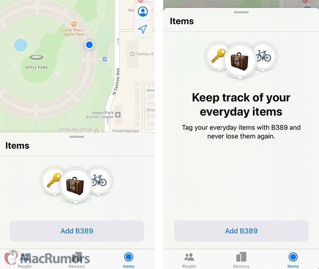 Apples Schlüsselfinder zeigt sich in der Wo-ist-App