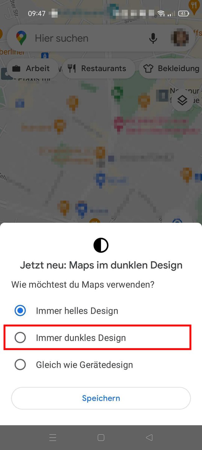 Hier aktiviert ihr das dunkle Design. Bild: GIGA