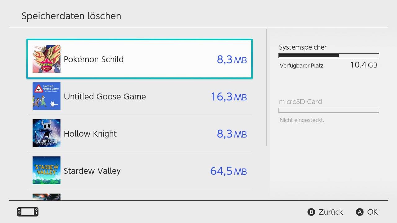 Pokémon Schwert & Schild Spielstand löschen und neues Spiel starten