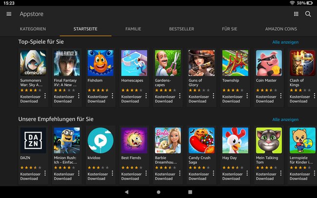 Der Amazon Appstore hat nicht alle Apps aus dem Google Play Store. Bild: GIGA