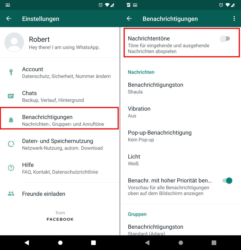 WhatsApp Benachrichtigungston ändern oder ausschalten (Android & iOS) so geht