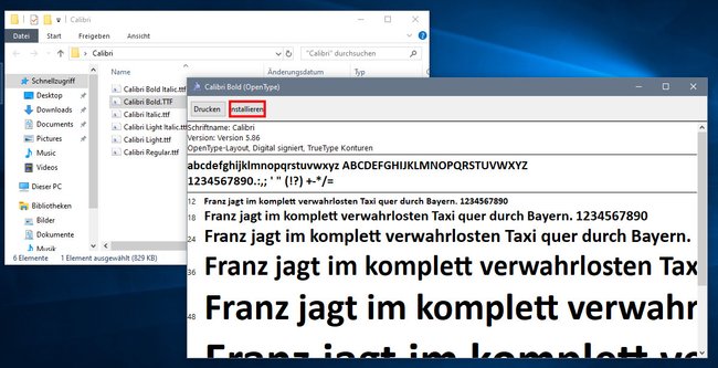 Hier könnt ihr neue Schriftarten installieren. Bild: GIGA
