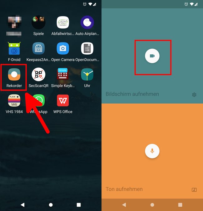 Beispiel: Auf diesem Android-Smartphone ist eine Bildschirmaufnahme-App vorinstalliert. (Bildquelle: GIGA)