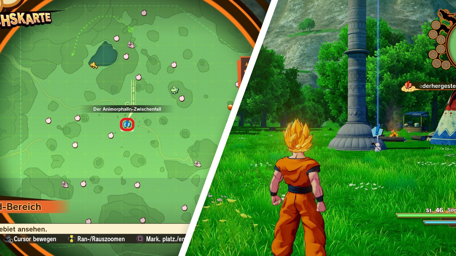 Dragon Ball Z Kakarot Gold Gazelle Geweih Der Animorphalin-Zwischenfall - Gold.-Gazelle-Geweih-Fundort (DBZ Kakarot)