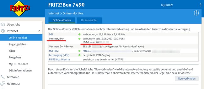 Hier steht eure öffentliche IP-Adresse der Fritzbox. (Bildquelle: GIGA)