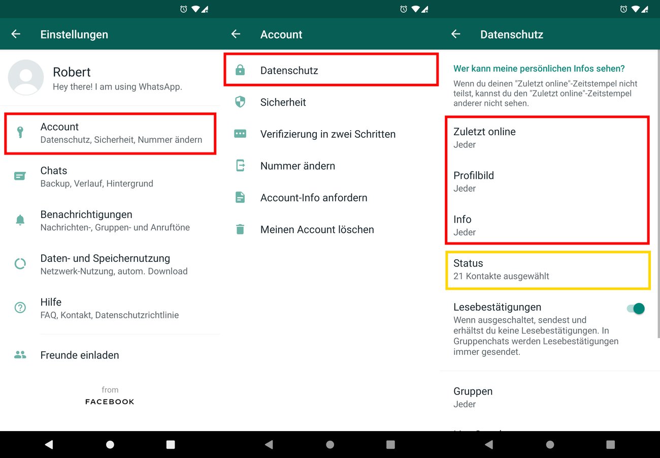 Können Nicht Gespeicherte Kontakte Den Whatsapp Status Sehen www.giga.de