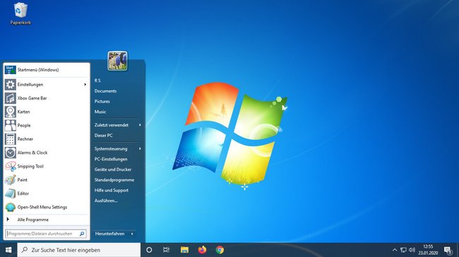 Jetzt sieht Windows 10 dem alten Windows 7 schon sehr ähnlich. Bild: GIGA