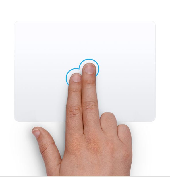 Tippt mit zwei Fingern für einen Rechtsklick. Bild: Apple