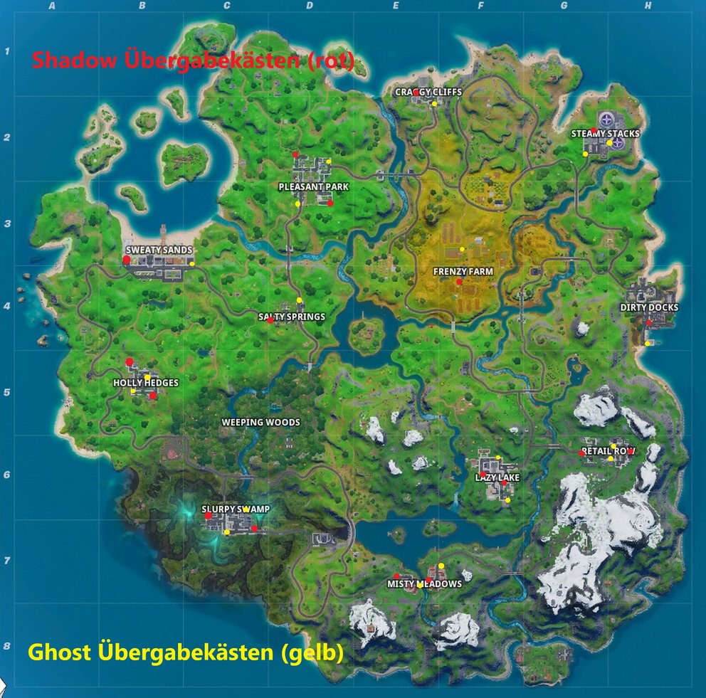 Fortnite: Liefere Fisch an GHOST/ SHADOW - Übergabekästen ... - 992 x 981 jpeg 224kB