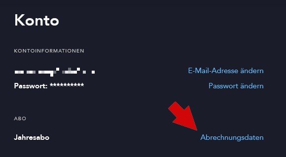 Disney+ kündigen Konto-Ansicht