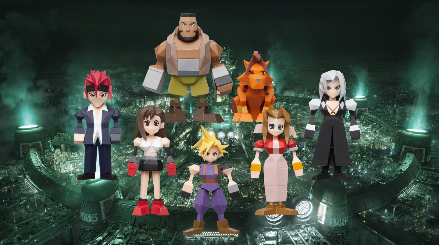 Final Fantasy 7 Retro Pur Charaktere Erscheinen Als Polygon Modellfiguren
