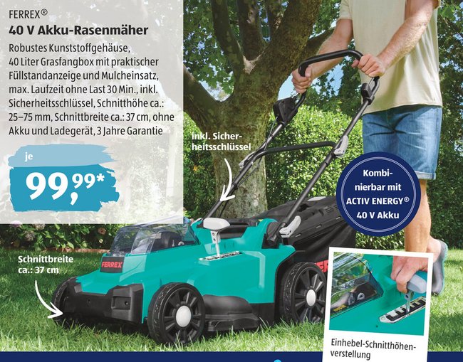 Ab heute bei Aldi AkkuRasenmäher zum Sparpreis gepflegter Rasen
