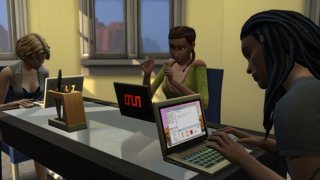 Freelancer in Die Sims 4 werden: Ihr arbeitet am PC oder am Grafiktablett; je nachdem, welche Karriere ihr als Freelancer einschlagt.