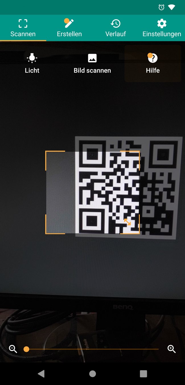 Die App kann QR-Codes über die Kamera und von Fotos aus der Galerie scannen. Bild: GIGA