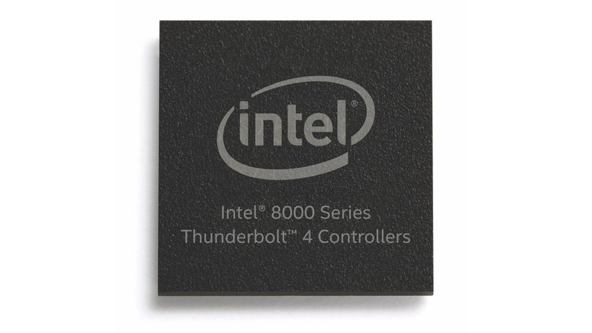 In July 2020, Intel announces the Thunderbolt 4 controller 8000 series, which includes JHL8540 and JHL8340 host controllers for computer makers and JHL8440 device controller for accessory makers. Thunderbolt 4 developer kits and certification testing are available. (Credit: Intel Corporation)
