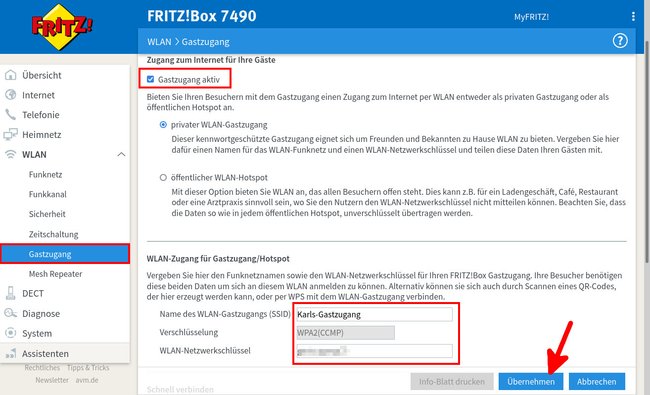 So aktiviert ihr den Gastzugang auf der Fritzbox. (Bild: GIGA)