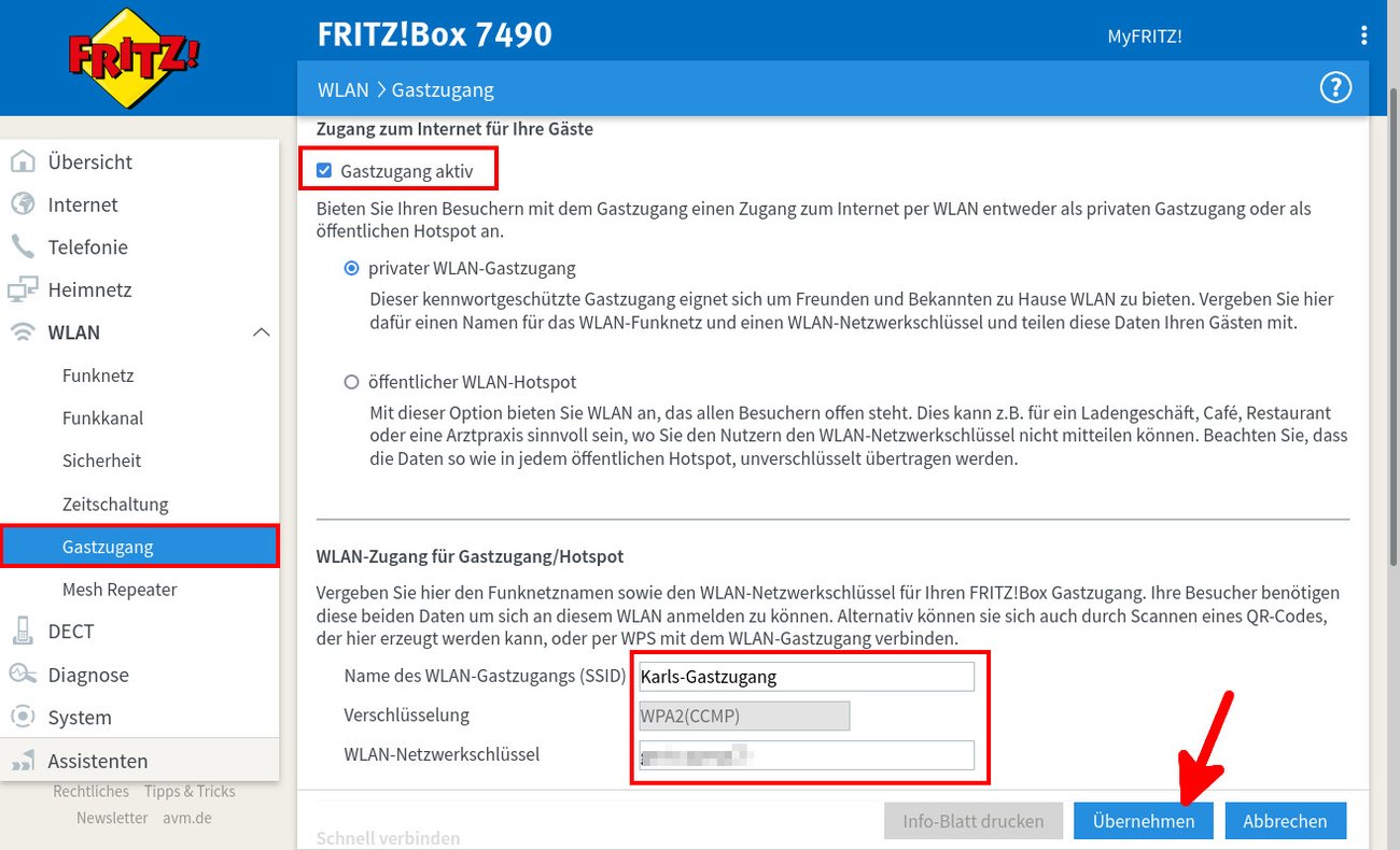 FritzboxGastzugang einrichten wie geht das?