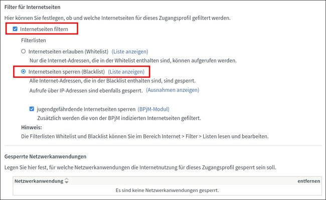 Hier aktiviert ihr die Sperre von bestimmten Webseiten. (Bild: GIGA)