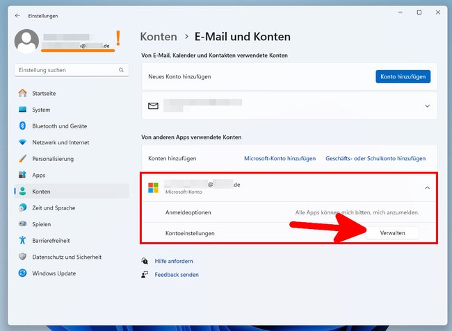 Hier ändert ihr das Passwort eures Microsoft Kontos in Windows 11. (Bildquelle: GIGA)