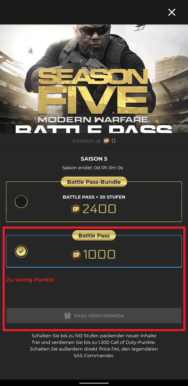 Hier könnt ihr den Battle Pass an einen Freund verschenken.