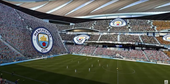 Auch ManCitys Etihad-Stadium könnt ihr nach Belieben gestalten.